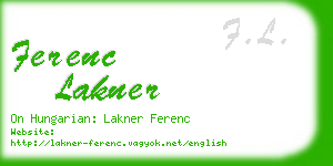 ferenc lakner business card
